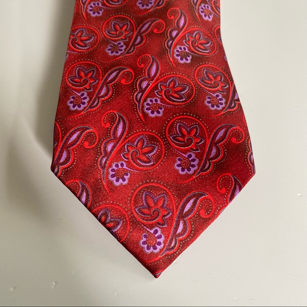 Ermenegildo Zegna Red Tie, Made in Italy 🇮🇹 100% Silk